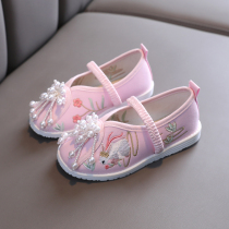 Cen Man Girls Embroidered Shoes Spring and Autumn New Baby Princess Shoes Ancient Style Old Beijing Handmade Cloth Shoes Children Hanfu