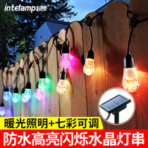 Solar Water Drop Lamp String Outdoor Waterproof Tree Hanging Colored Lights Led Decorated Top Floor Balcony Courtyard Garden Light