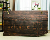 American retro industrial wrought iron Bar Bar Bar Internet cafe hotel front desk clothing store cashier desk desk reception desk