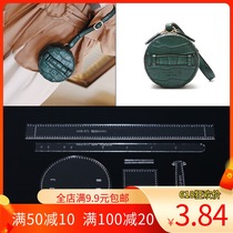 Handmade Leather Furniture Round Hand Carry Bag Zero Wallet Coin headphones Containing Bag Acrylic Plate type Drawing Diy template