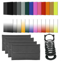 24 color square gradient mirror set Cartridge square mirror gradient filter SLR camera plug-in filter lens