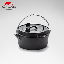 Naturehike wok cast iron Dutch outdoor camping pot portable barbecue hanging pot soup pot stew pot stew pot