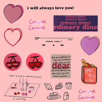 mazzzzy Korea with the same sticker ins cute girl heart simple mobile phone hand account laptop sticker