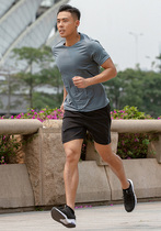 Sport Two sets of mens summer speed dry fitness suit students wear thin morning running running short sleeves Compassionate Male Shorts Suit