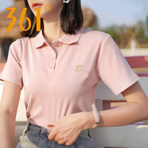 361 Sports Short Sleeve T-shirt Woman 2022 Summer new casual breathable POLO Turned Collar Half Sleeve Blouse Sport Suit