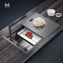 MABATON MABATON kitchen black nano Smart invisible sink sinking hidden stainless steel large single tank
