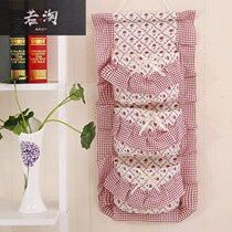 Hanging pocket Hanging bag storage bag Wall hanging door wardrobe Home fabric lace hanging multi-layer storage bag Bathroom