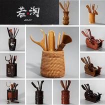 Tea ceremony Six gentlemen set Kung Fu tea set accessories Bamboo tools Set Tea spoon Tea bucket Tea spoon clip
