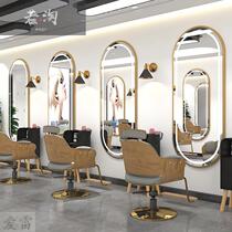 Net Red Barber shop mirror table hairdressing shop mirror cabinet integrated hair cutting equipment hair salon wall light mirror