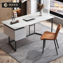 Italian minimalist rock board desk Light luxury Home computer desk Study desk with drawer Desk Desk Simple table