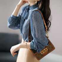 Mother's new autumn coat middle-aged and elderly women's thin middle-aged clothes wide wife silk shirt fashion silkworm