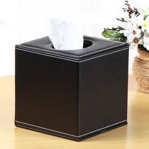 Fashion Home Black Plain Leather Roll Tissue Box Tissue Tube Roll Paper Roll Box Creative Cute