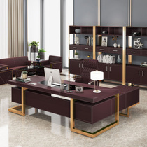 Light luxury high-end boss desk office furniture boss table and chair chief desk combination big class