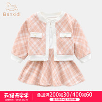 Female baby autumn suit dress 2021 new baby princess skirt girls spring and autumn one-year-old dress skirt