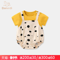 Baby clothes summer clothing bag fart clothes newborn male and female baby boys thin conjoined clothes full moon Harvest summer climbing suit