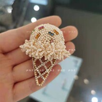 ZiAmash novel 2023 new hand - embroidered ice cream brooch pearl with small fragrance shape jewelry