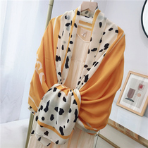 Autumn shawl outside the fashion spring and autumn scarf womens cotton and linen dual-use wild thin winter scarf long gauze towel