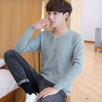 Autumn winter sweater men Korean trend V collar shirt base shirt men long sleeve chicken heart collar knitwear Autumn Tide