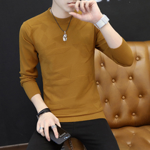 Spring and autumn men sweater round neck Korean version of clothes slim coat mens knitwear personalized thread clothes base shirt men