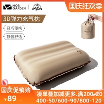 Mugao flute automatic inflatable pillow outdoor camping travel pillow single comfortable portable sponge waist pillow nap pillow
