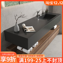 Rock board bathroom cabinet combination modern simple light luxury solid wood hand wash face bathroom toilet wash table