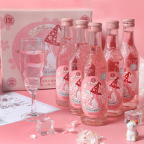 5 bottles of family love soda cherry blossom flavor peach confession Hankou second factory soda Net red glass bottle beverage