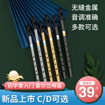  DBAO Irish whistle Beginner introduction Metal whistle 6 holes C tune D tune Treble Metal straight flute Clarinet