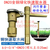 Copper 6 points DN20 quick water intake valve Bolt Rod lawn landscaping gardening watering sprinkler irrigation