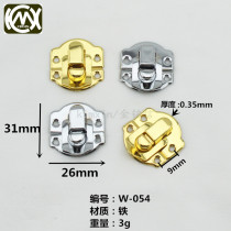 Wooden box lock buckle wooden box hardware accessories lock K lock iron lock buckle buckle with screw gold and silver two-color W-054
