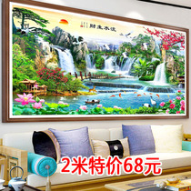 Cai Shui Cai cross stitch 2021 New Line embroidery living room 2020 new landscape painting landscape atmospheric handmade