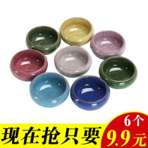 Tea set Kung Fu Tea Cup ceramic master Cup single cup ice cracking small tea bowl household tea cup Japanese tea cup 6 sets