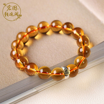 Natural Brazilian Citrine Bracelet Financial Transfer Beads Handstring Men and Womens Zodiac Bento Buddha Couple Buddha Bead Mascot