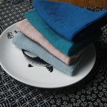 Total ink cotton cotton yarn handmade tea towel clean square spring color blue pink 25 * 25cm
