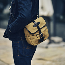 American Comeback Mailbag Heavy Pound Oil Wax Canvas Splicing Plant Tanning Cow Leather Hand Single Shoulder Bag Anti Splash Water Copper Hardware