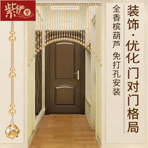 Crystal Pearl Curtain Gourd Door Curtain Decoration Partition Curtain bedroom Living room Toilet Balcony Xuan Closed Toilet free of punch
