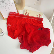 bluesock red year of life couple wedding panties incognito men and women pure cotton sexy lace couple double