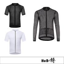 HuB and Boo men and women General Pure Color Summer Short Sleeve Riding Suit Ultra Slim Hollowed-out SWEAT SPEED DRY
