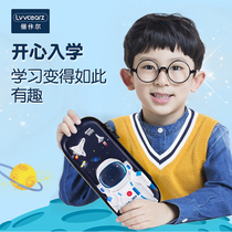 Liqier Student pen box Boy primary school pencil stationery box Childrens 3D three-dimensional large capacity boy soft pen bag