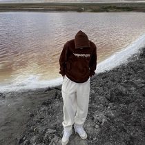 SANBAI SANBAI mens autumn new BF wind couple shirt 380g heavy drop glue pullover hoodie tide tide