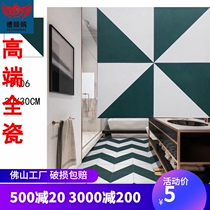 Dark green tile 300 kitchen bathroom tile wall tile geometric color color color drawing room balcony dining room non-slip tile