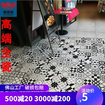 Net red Nordic black and white small tiles 300x300 balcony kitchen background wall bathroom restaurant tile floor tiles