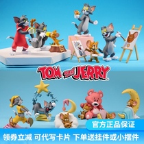 Tom Jerrys daily life blind box trend toy cat and mouse hand-made sweet dream car decoration gift