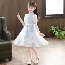 Girls cheongsam dress summer dress 2021 new Republic of China style childrens dress little childrens dress foreign chiffon skirt