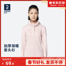 Decathlon winter outdoor snow hiking women warm breathable elastic slim long sleeve pullover ODT1
