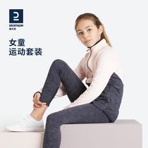 Dickom Children Suit Girl Foreign Air Girl Spring Autumn New Official Coat Blouse Pants Sportswear Sportswear KIDC