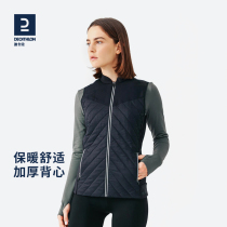 Di Cannon Sports Vest Women Spring Casual Outdoor Running Fitness Sleeveless Zipper Warm Cotton Waistcoat WSLW