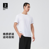Decathlon Short Sleeve T-shirt Men Spring and Summer Dry Breaky Half-sleeved White Blade Blade Sweater MSMT