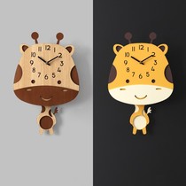Giraffe children cute small wall clock living room creative clock decorated with clock Wall home watch bedroom 0929k