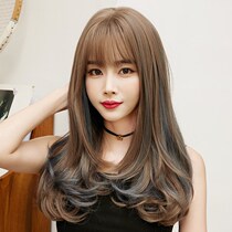 Wig female hair natural wig set pick-up comic bangs lifelike full head cover shoulder hair hanging ear dyeing 0917q