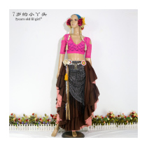 ATS Belly Dance Top choli Korean lace V-neck backless open shoulder 5-point sleeve hot-selling dance practice costume